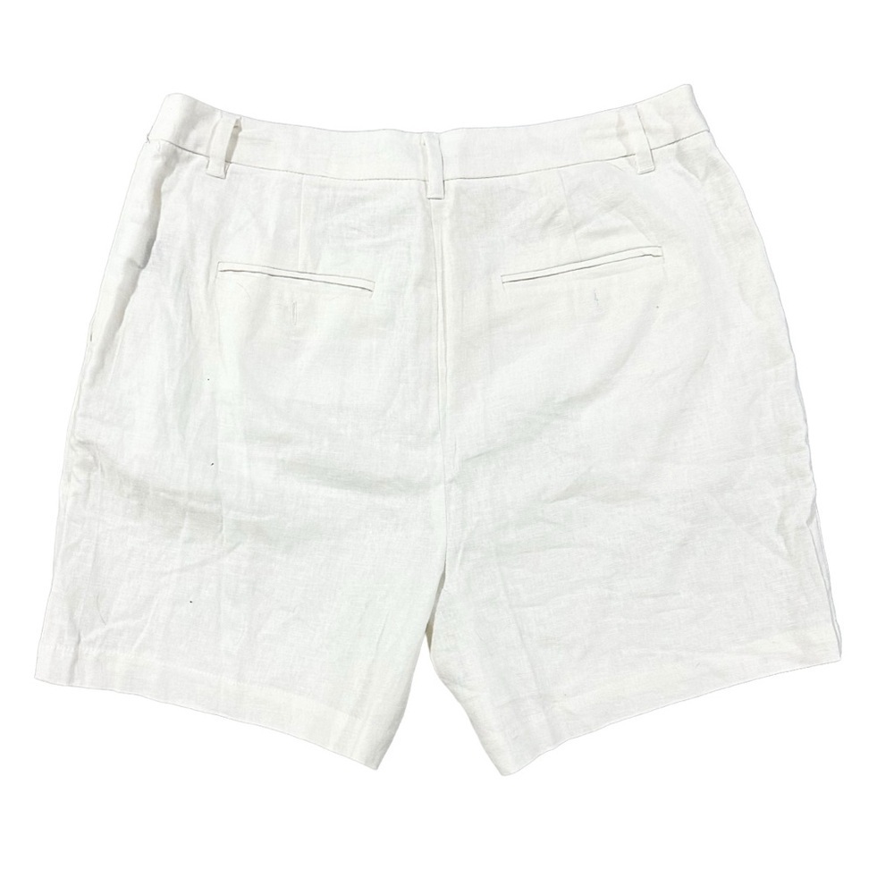 Violets & Roses White High Rise Linen Blend Pleated Casual Shorts Size 12/31 NWT - Picture 4 of 9
